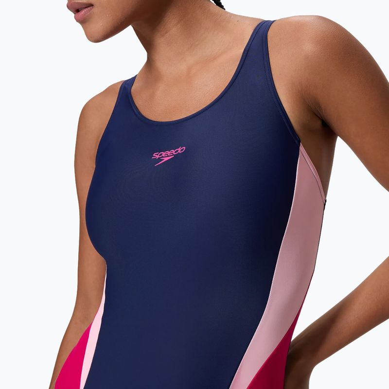 Купальник суцільний жіночий Speedo Colourblock 2.0 peacoat/pink 4
