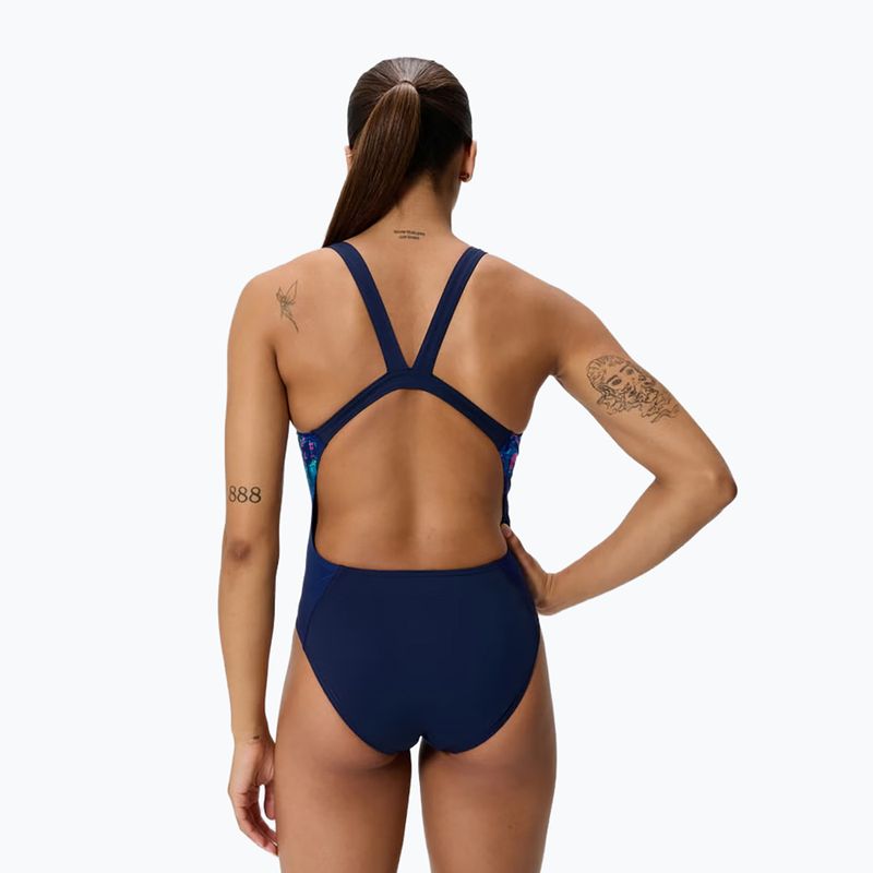 Купальник суцільний жіночий Speedo Placement Printed Leaderback pixel pool/navy 2