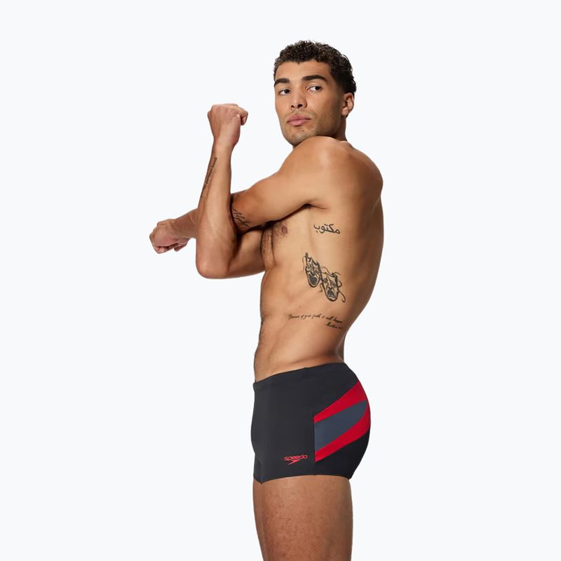 Плавки чоловічі Speedo Hyperboom Aquashort anthracite/high risk red 3
