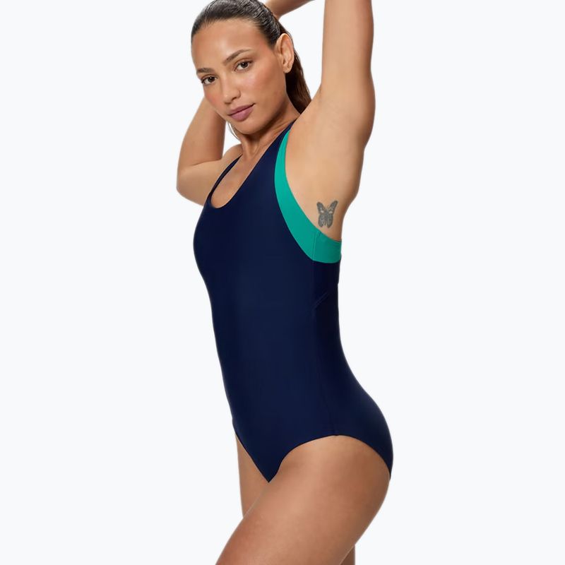 Купальник суцільний жіночий Speedo Colorblock Racerback peacoat/peacock teal 3