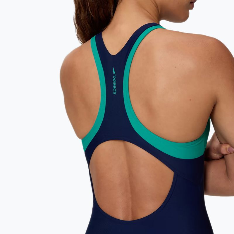 Купальник суцільний жіночий Speedo Colorblock Racerback peacoat/peacock teal 4