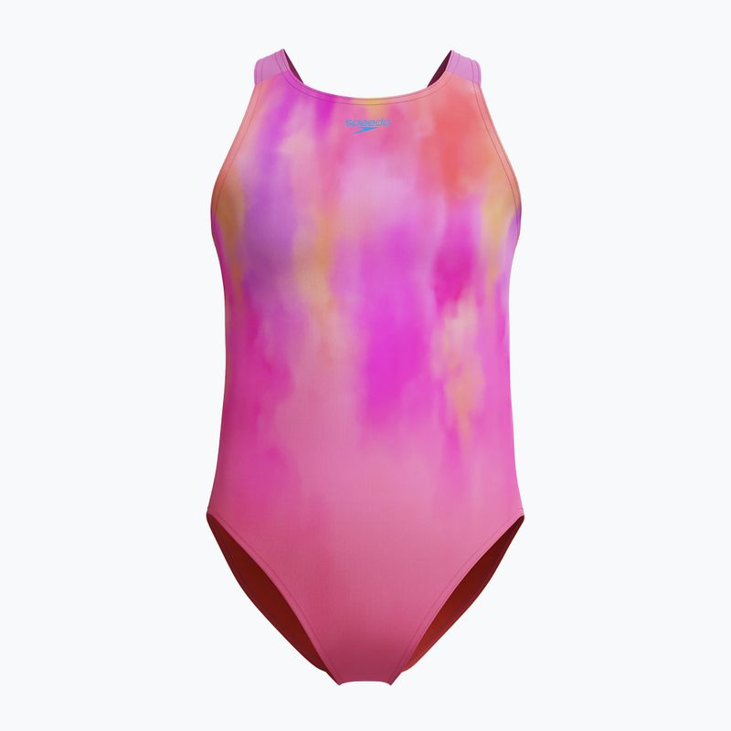 Дитячий цільний купальник Speedo Print Pulseback рожевий/неоновий фіолетовий 4