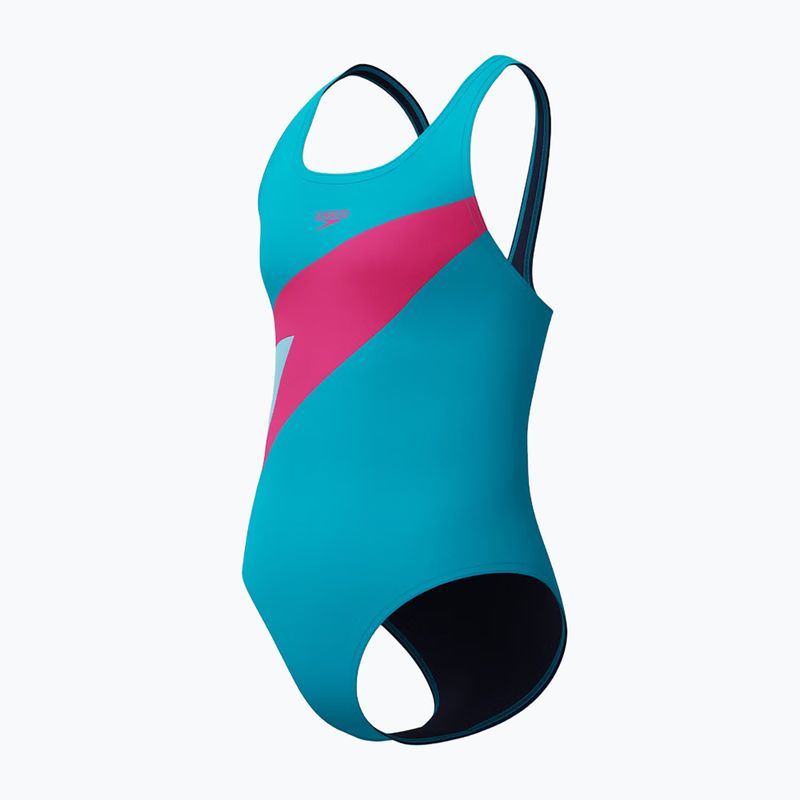 Купальник суцільний дитячий Speedo Hyperboom Butterfly Back mayan blue/margarita pink 3
