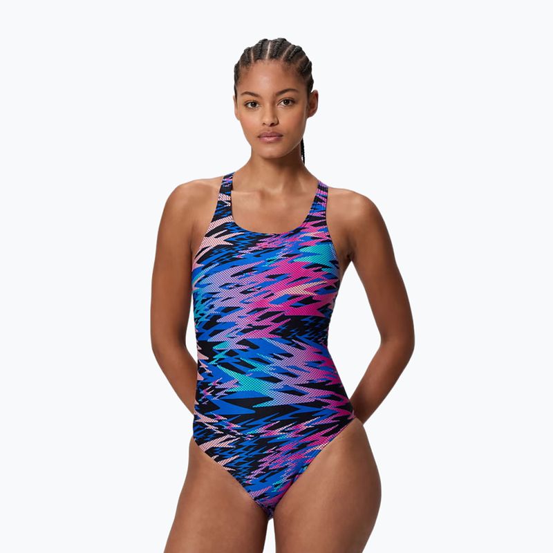 Купальник суцільний жіночий Speedo Hyperboom Print Medalist anthracite