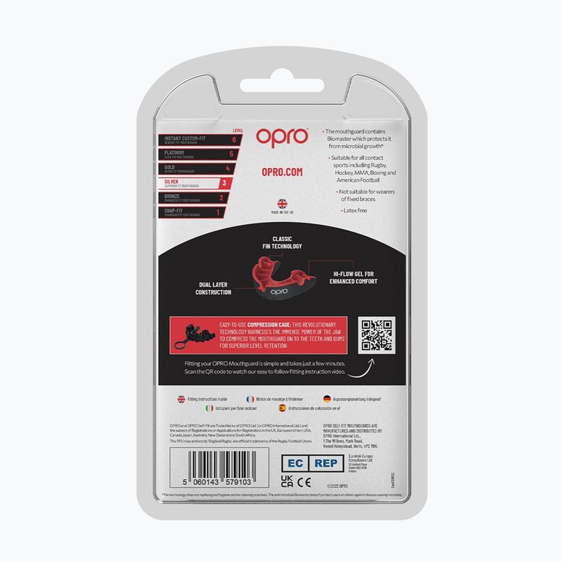 Захисна капа Opro Silver GEN4 black/red 3