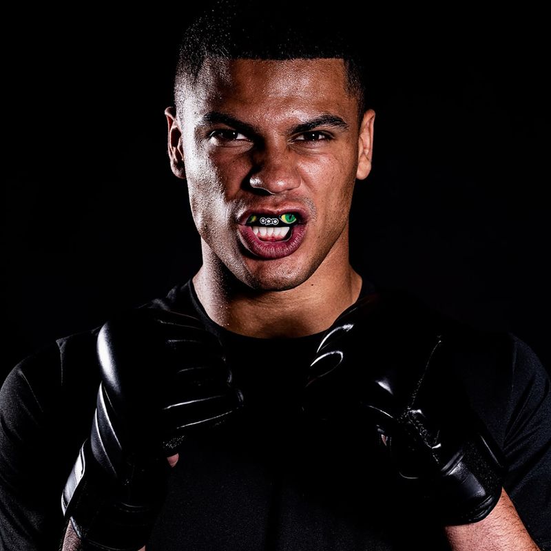 Захист щелепи Opro Instant Custom Fit Eyes чорний/зелений 4