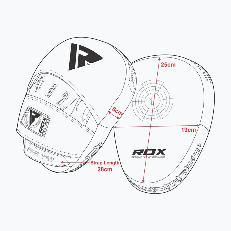 Щитки тренувальні RDX Focus Pad T1 white/black 7