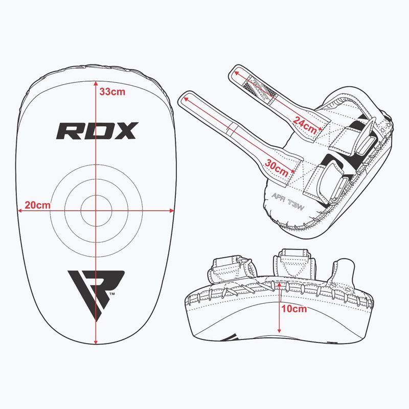 Щит для тренувань RDX T3 Muay Thai Kick Pads white/black 6