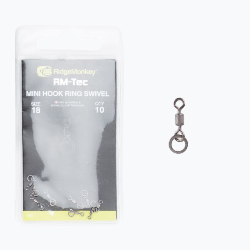 Короповий вертлюжок RidgeMonkey Connexion Mini Hook Ring Swivel чорний RMT097