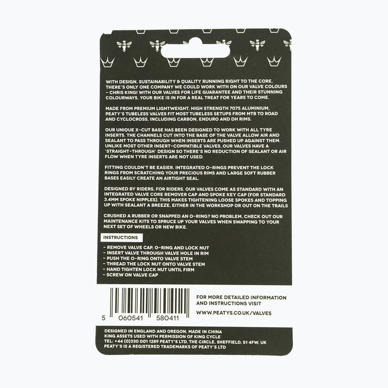Клапани Peaty's X Chris King Mk2 Tubeless Valves чорні PTV2-42-BLK-12 83770 3