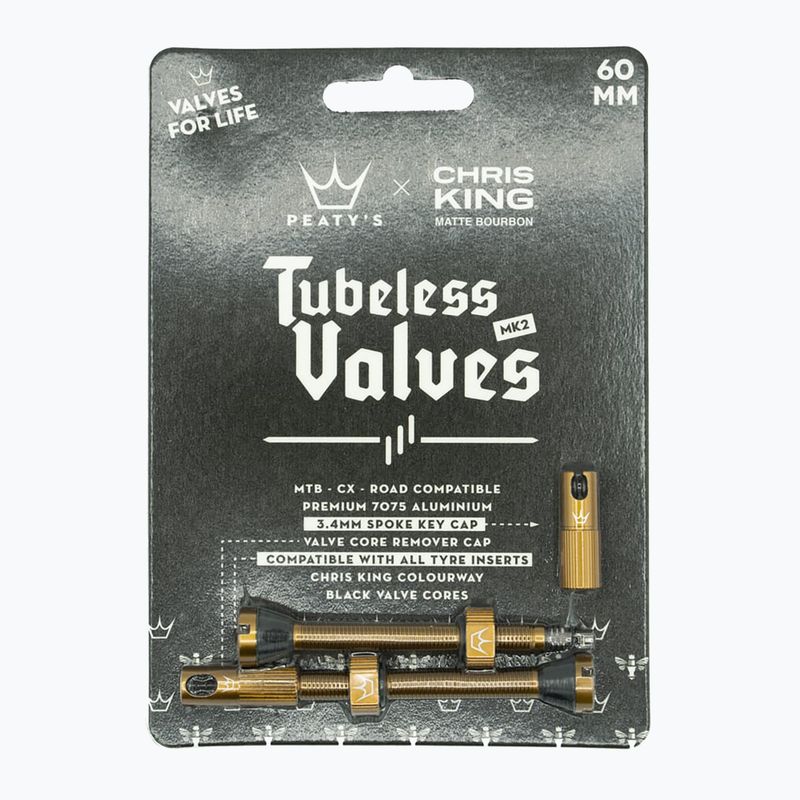 Комплект безтрубних клапанів Peaty's X Chris King MK2 60 мм бурбон presta 2
