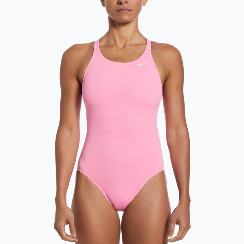 Купальник суцільний жіночий Nike Hydrastrong Solid Fastback рожевий NESSA001-660 4