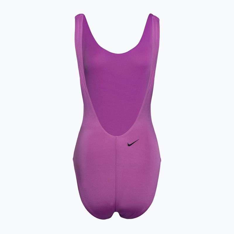 Жіночий злитий купальник Nike Multi Logo U-Back fuchsia dream 2