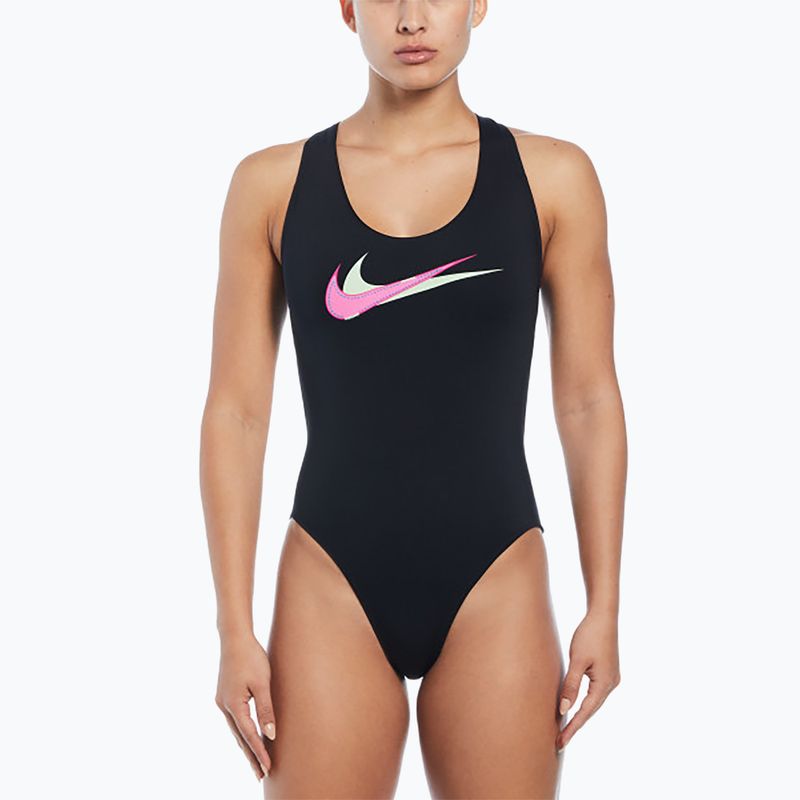 Жіночий злитий купальник Nike Multi Logo Crossback чорний