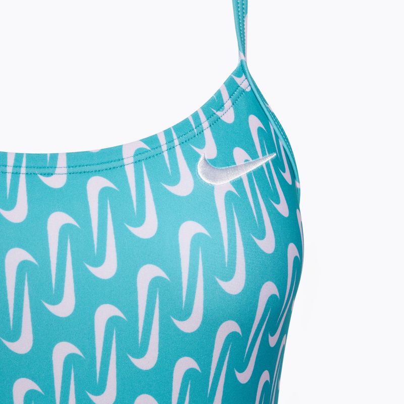 Жіночий злитий купальник Nike Hydrastrong Multi Print Cutout синій 3