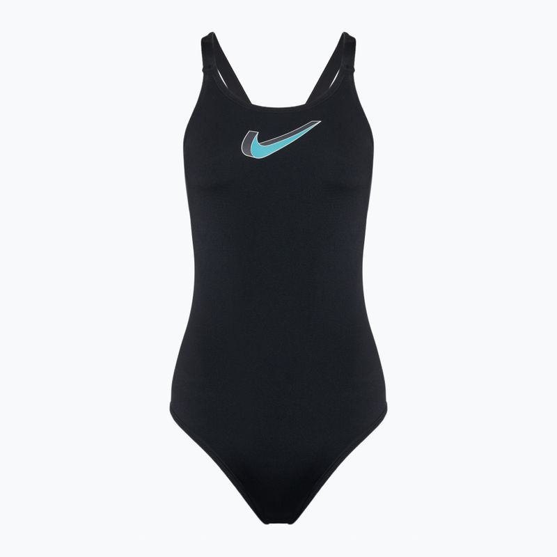 Жіночий злитий купальник Nike Hydrastrong 3D Swoosh Fastback чорний