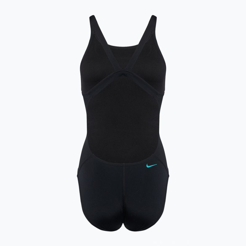 Жіночий злитий купальник Nike Hydrastrong 3D Swoosh Fastback чорний 2
