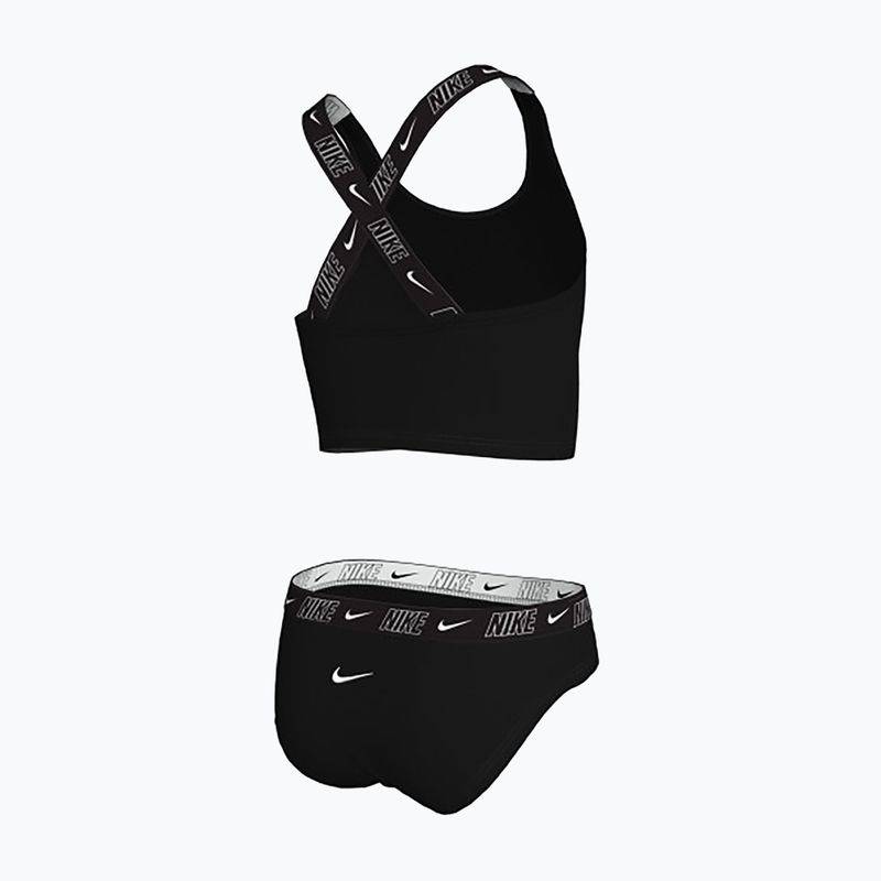 Дитячий роздільний купальник Nike Logo Tape Crossback Midkini чорний 2