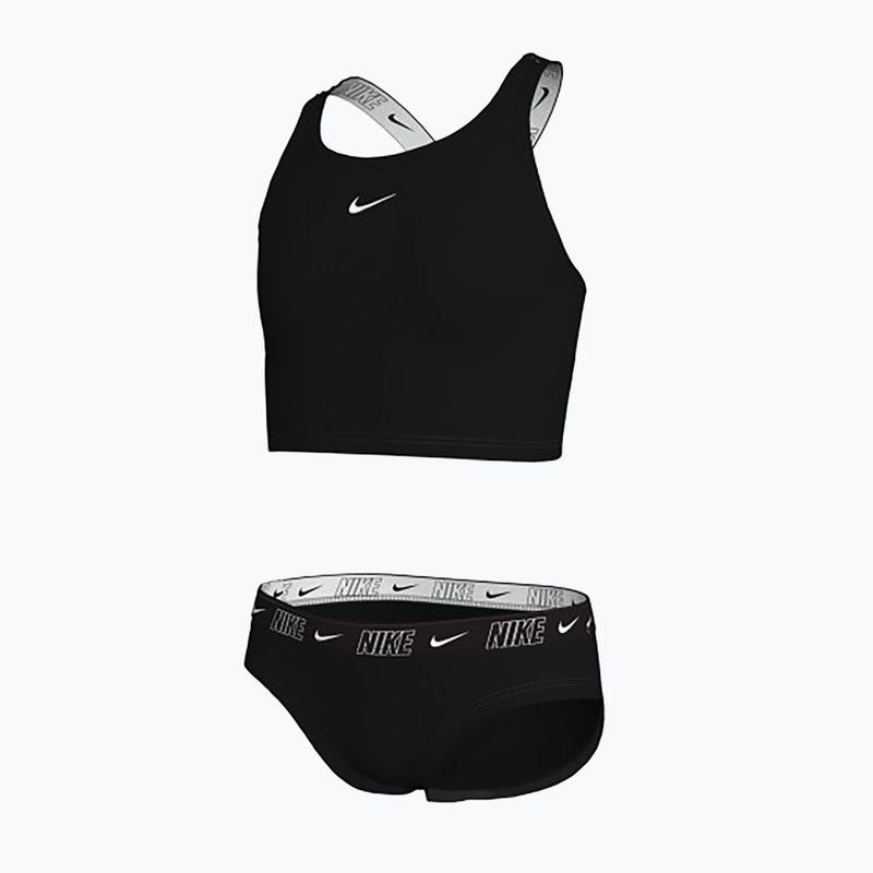 Дитячий роздільний купальник Nike Logo Tape Crossback Midkini чорний 3