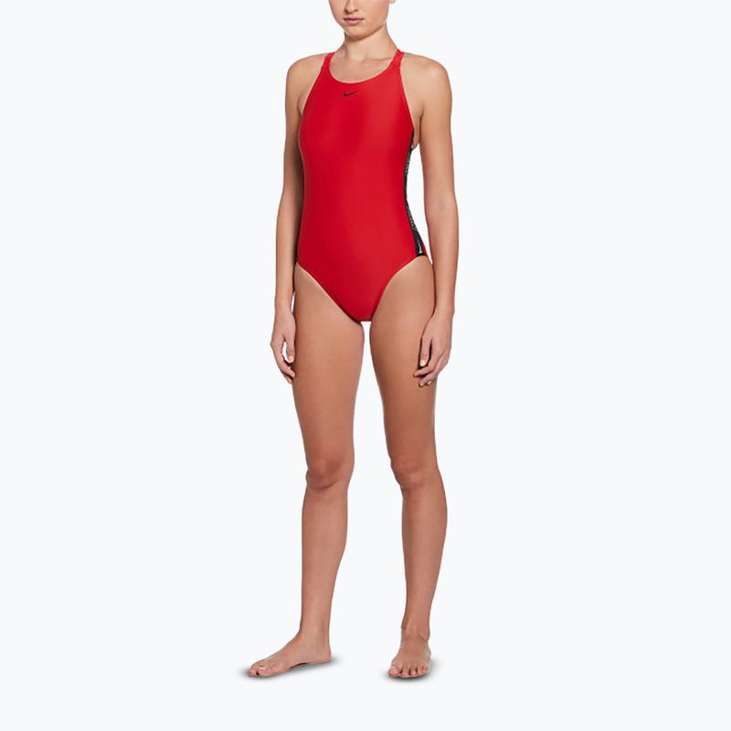 Купальник суцільний жіночий Nike Logo Tape Fastback university red 2