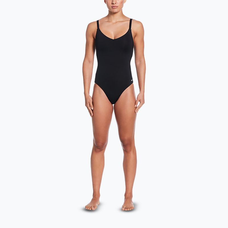 Купальник суцільний жіночий Nike Essential V-Neck black 2