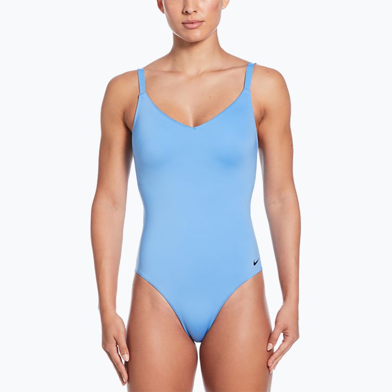 Купальник суцільний жіночий Nike Essential V-Neck university blue