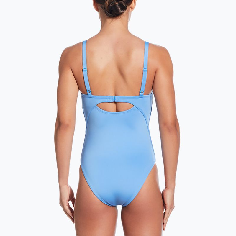 Купальник суцільний жіночий Nike Essential V-Neck university blue 3