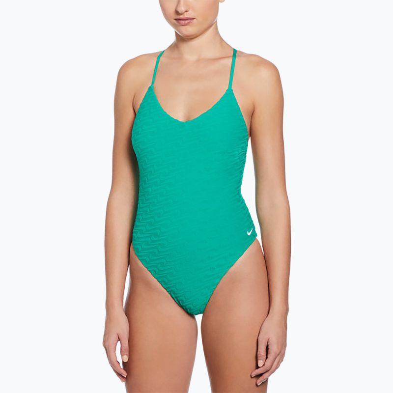 Купальник суцільний жіночий Nike Swoosh Link Y-Back stadium green