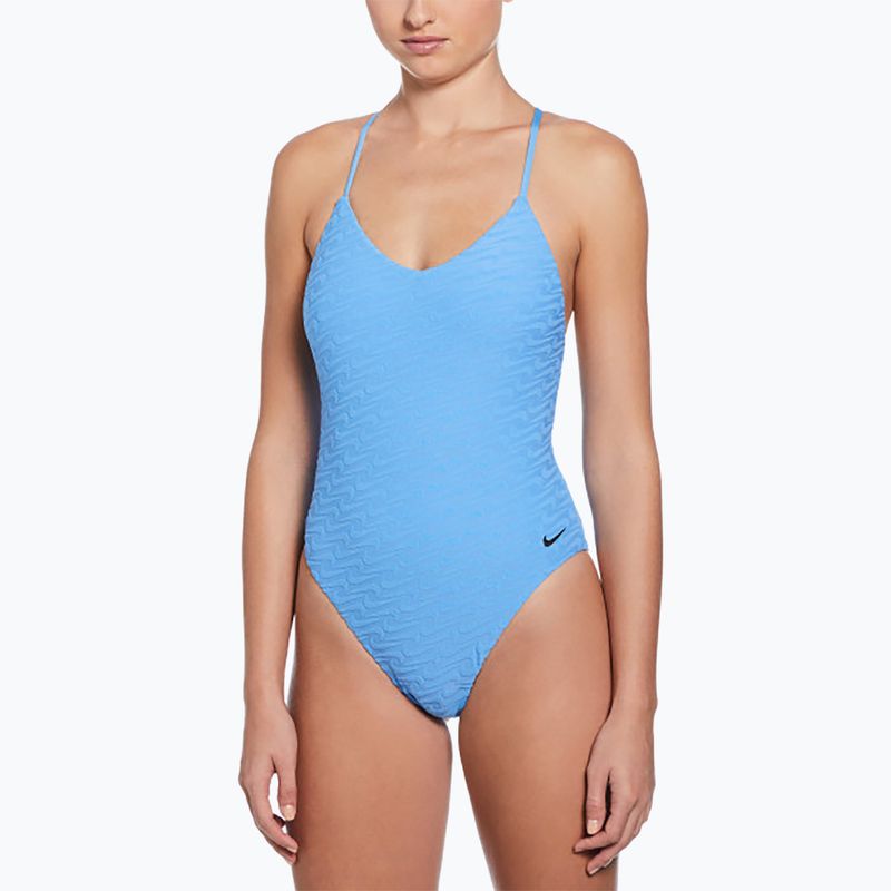Купальник суцільний жіночий Nike Swoosh Link Y-Back university blue
