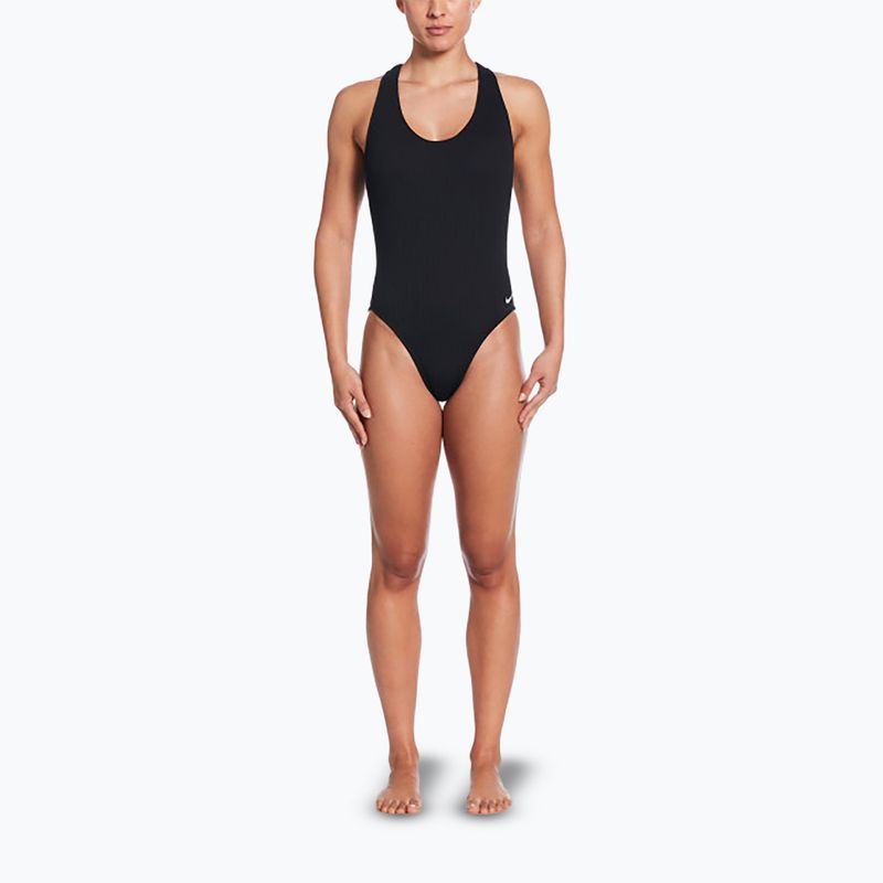 Жіночий злитий купальник Nike Elevated Essential Crossback чорний 2