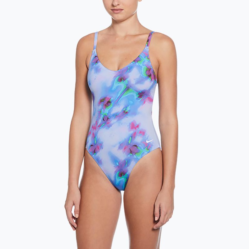 Купальник суцільний жіночий Nike Floral Blur V-Neck hydrangeas