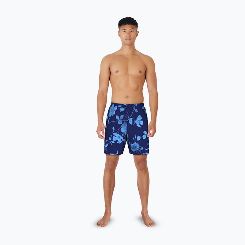 Шорти для плавання чоловічі Nike Fine Floral 7" Volley midnight navy 5