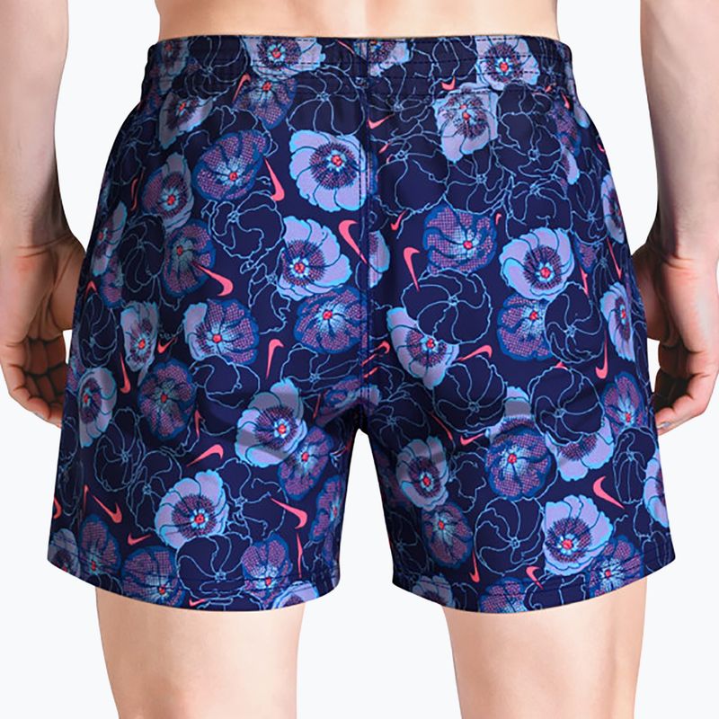 Шорти для плавання чоловічі Nike Multi Poppy Print 5" Volley midnight navy 3