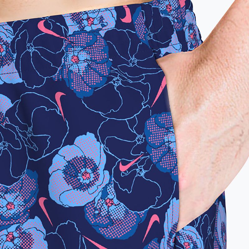 Шорти для плавання чоловічі Nike Multi Poppy Print 5" Volley midnight navy 5