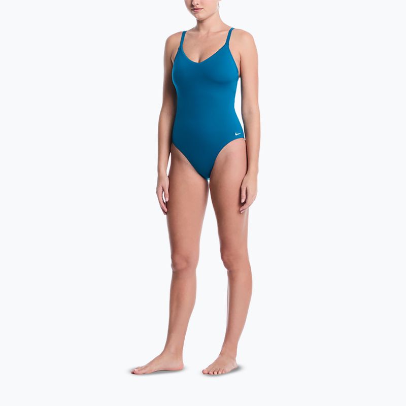 Купальник суцільний жіночий Nike Essential V-Neck green abyss 2