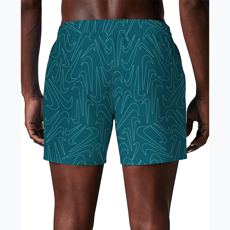 Шорти для плавання чоловічі Nike Breaker Logofetti 5" Volley green abyss 4