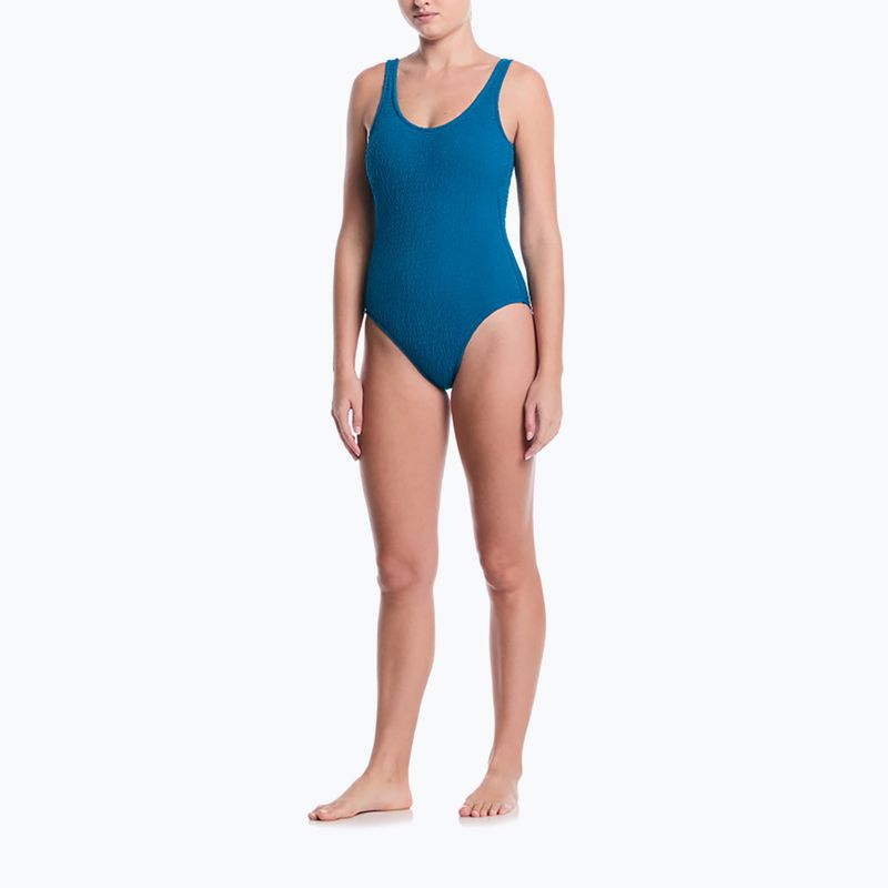 Купальник суцільний жіночий Nike Shoreline Pucker Scoop Neck black 2