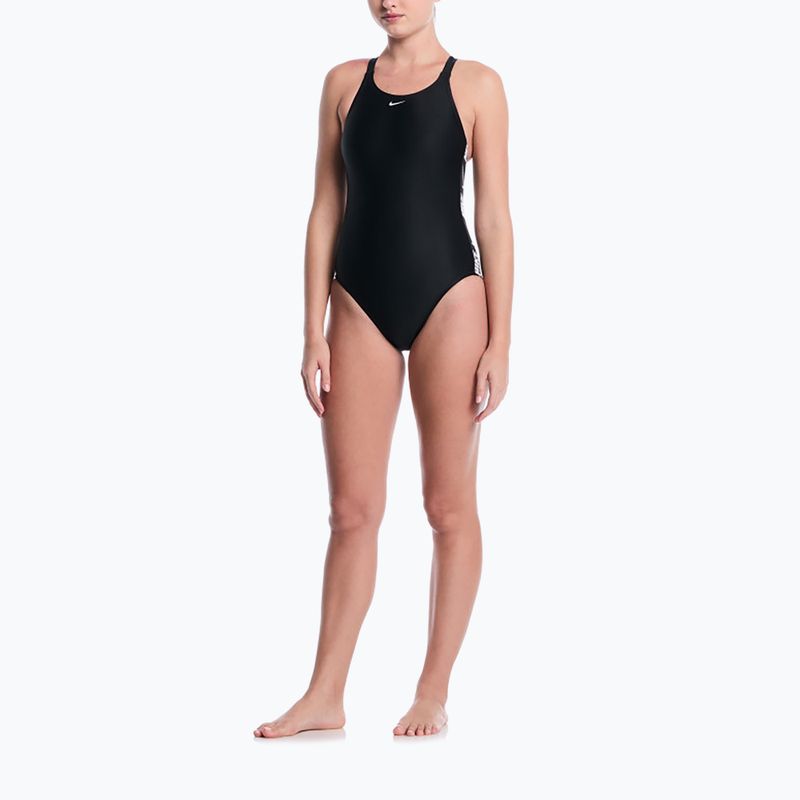 Купальник суцільний жіночий Nike Logo Tape Fastback black 2