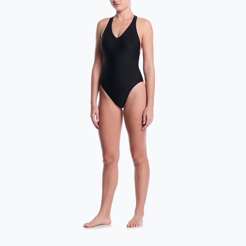 Купальник суцільний жіночий Nike Hydralock Luxe Sail Boat V-Neck black 2