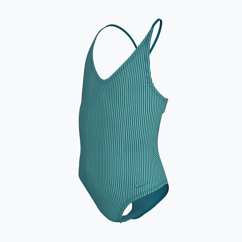 Купальник суцільний дитячий Nike Ocean Bound Ripple Texture Lace Up blached turquoise 2
