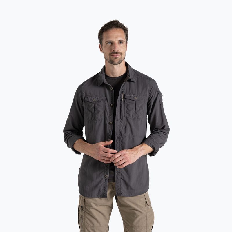 Чоловіча сорочка Craghoppers NosiLife Adventure Long Sleeved Shirt III black pepper