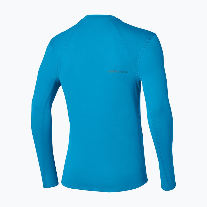 Лонгслів для бігу чоловічий Mizuno Tech Thermal Charge Breath Thermo Long Sleeve Tee blue jewel 2