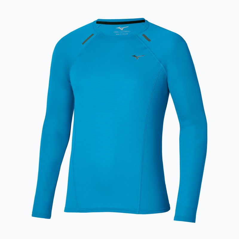 Лонгслів для бігу чоловічий Mizuno Active Dryaeroflow blue jewel