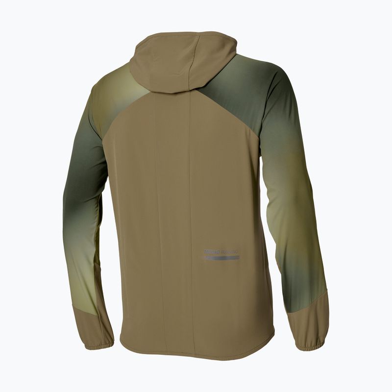 Куртка для бігу чоловіча Mizuno Active Alpha Hooded Jacket martini olive 2
