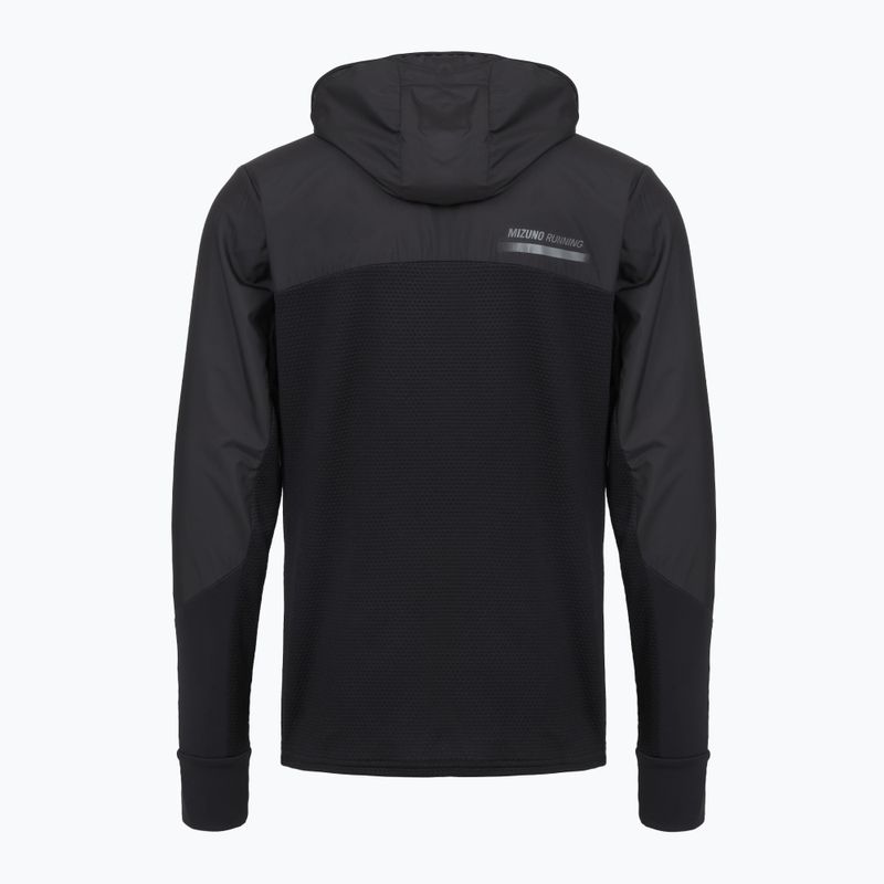 Куртка для бігу чоловіча Mizuno Active Warmalite Hybrid Full Zip Hooded Long Sleeve Top black 2