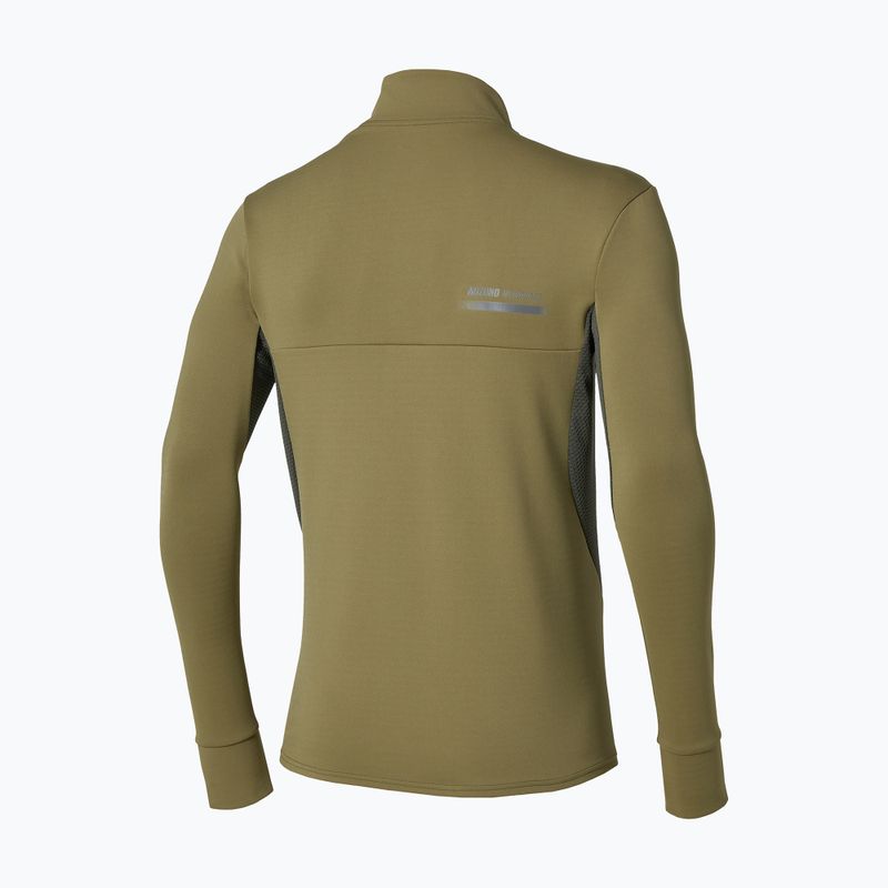Кофта для бігу чоловіча Mizuno Active Warmalite Half Zip Long Sleeve Top martini olive 2