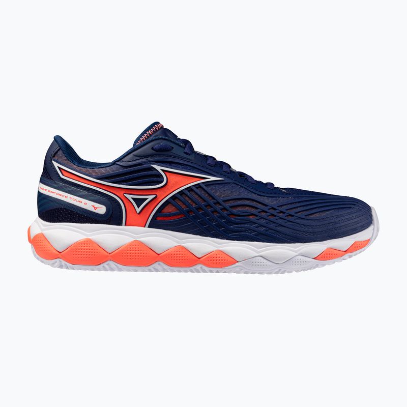 Кросівки тенісні чоловічі Mizuno Wave Enforce Tour 2 CC beacon blue/white/lava orange 8