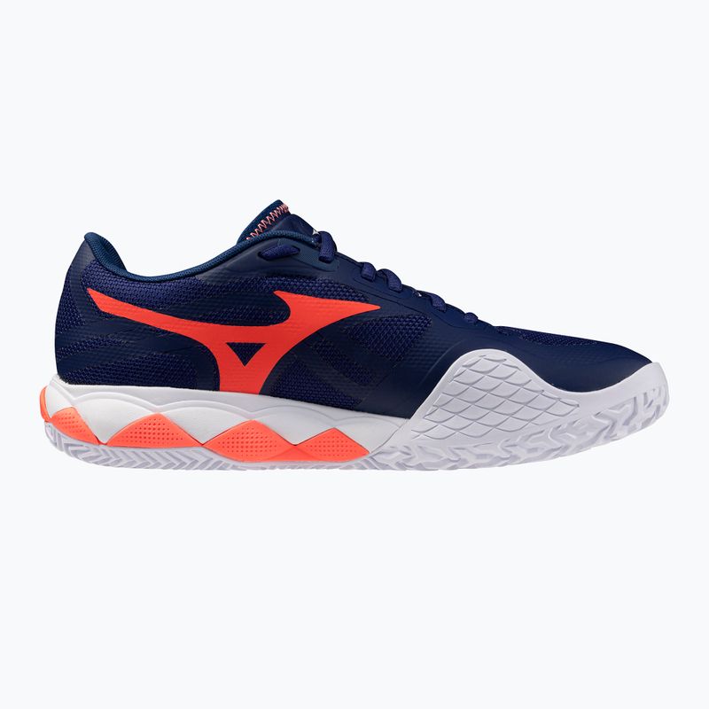 Кросівки тенісні чоловічі Mizuno Wave Enforce Tour 2 CC beacon blue/white/lava orange 9