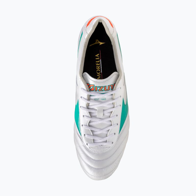 Кросівки футбольні Mizuno Morelia II Elite FG white/arcadia/lava orange 5