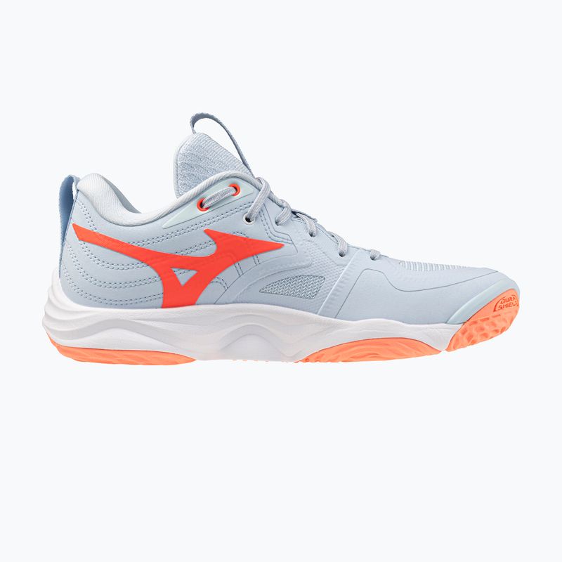 Кросівки волейбольні жіночі Mizuno Wave Momentum Elite blue finch/white/lava orange 2
